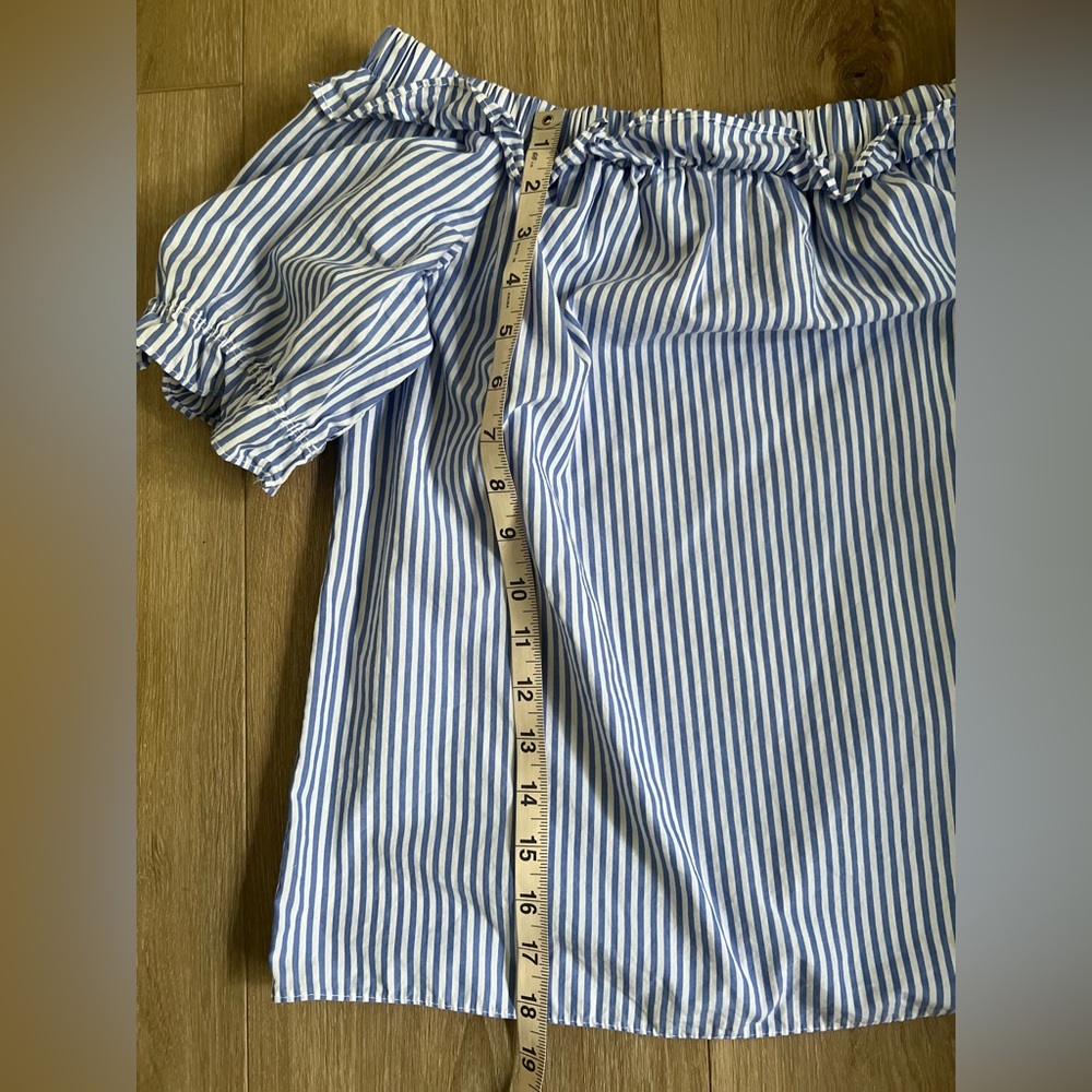 VINEYARD VINES Striped Off the Shoulder Short Sleeve Bardot Top EUC - Picture 7 of 9